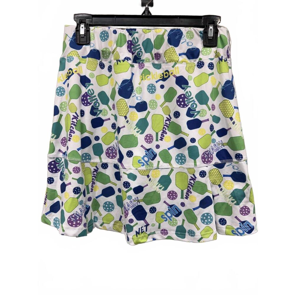 NEW TANGO MANGO women's pickleball skort in green/blue/white